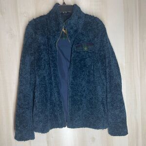 Pendleton blue fleece jacket long sleeve with plaid‎ inside, size XL
